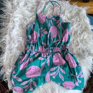 Tea Collection Green and Pink Kids One Piece